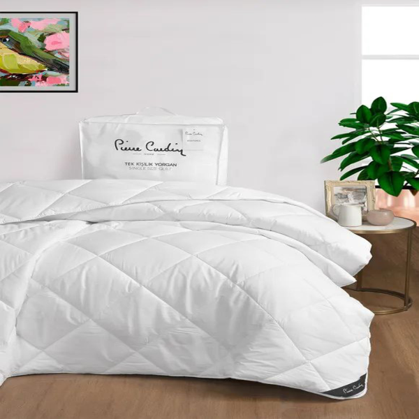 لحاف دو نفره پیر کاردین ترک با پارچه رویی نخ پنبه با الیاف داخلی  سیلیکون
