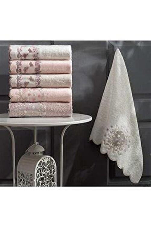 حوله پاپیلا  ترک با الیاف بامبو گیپوردوزی  BAMBO NAKISLI 1048-ARMONI 50*90