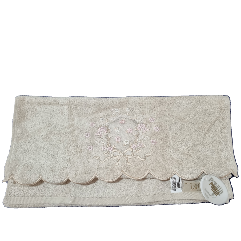 حوله پاپیلا  ترک با الیاف بامبو گیپوردوزی  BAMBO NAKISLI 1048-ARMONI 50*90