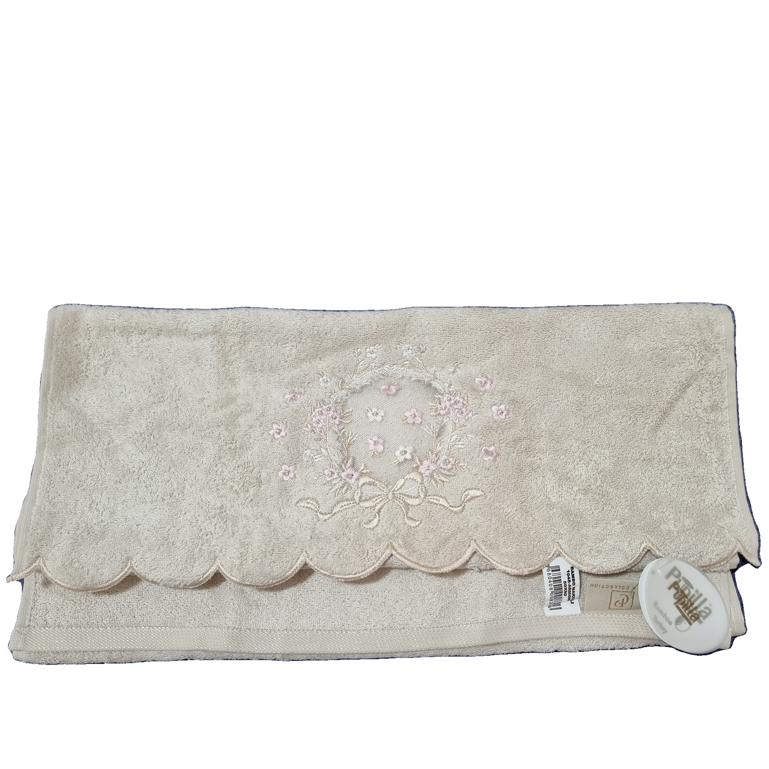 حوله پاپیلا  ترک با الیاف بامبو گیپوردوزی  BAMBO NAKISLI 1048-ARMONI 50*90